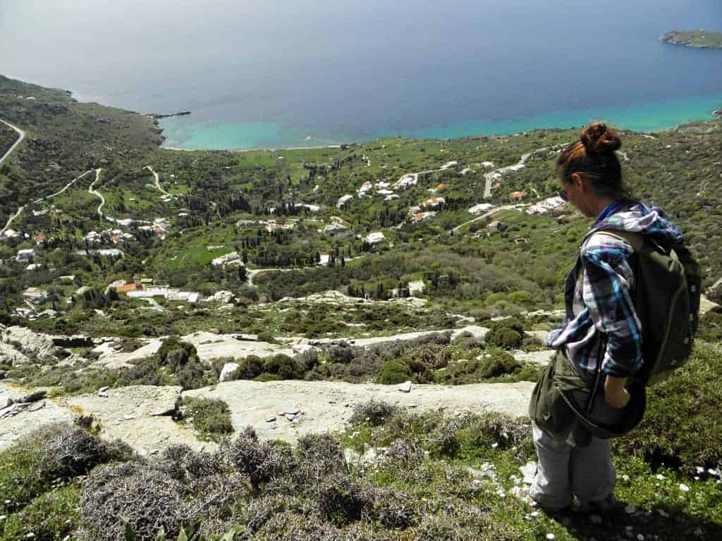 hiking andros greece