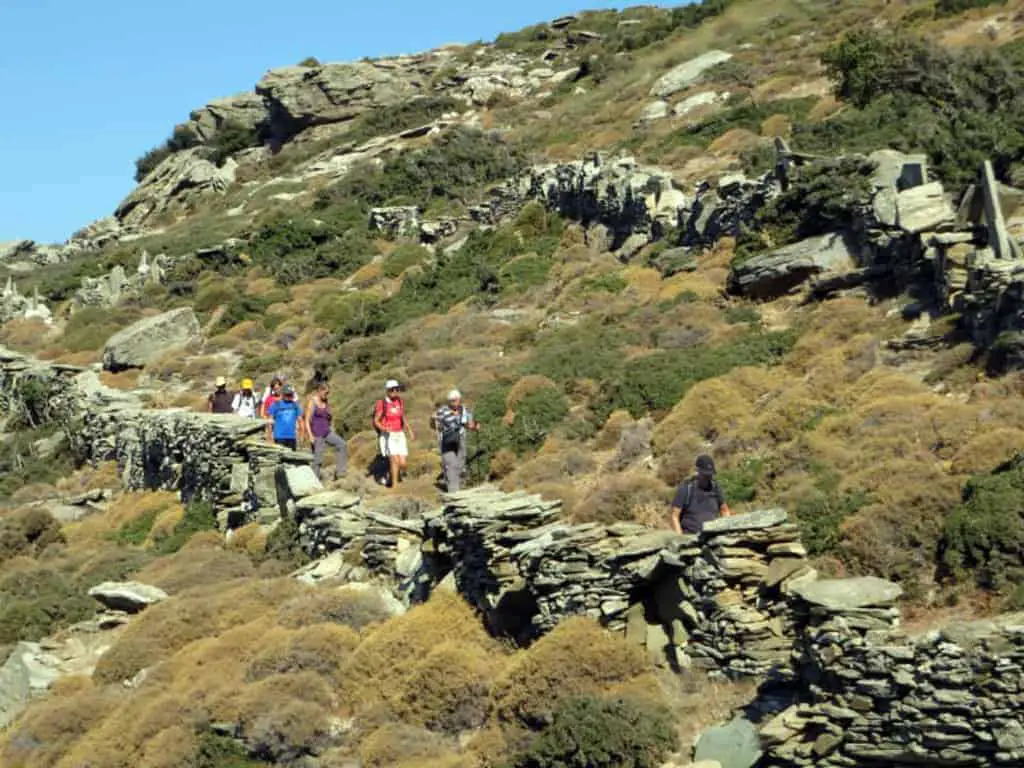 hiking andros greece